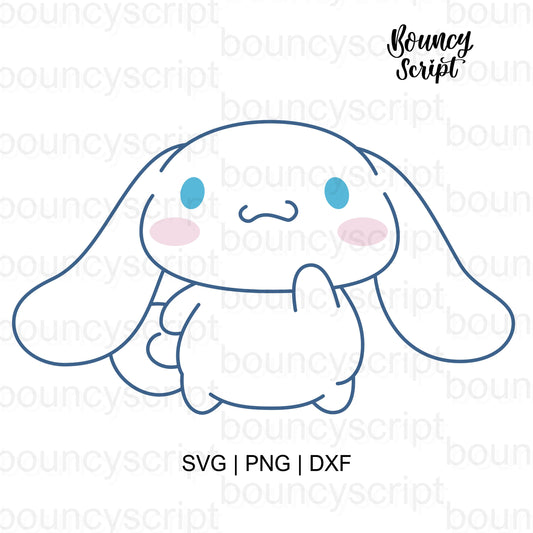 Cinnamoroll Looking Up SVG, Kawaii SVG, Sanrio Cute Dog PNG, SVG Cut File, Cinnamoroll Face SVG