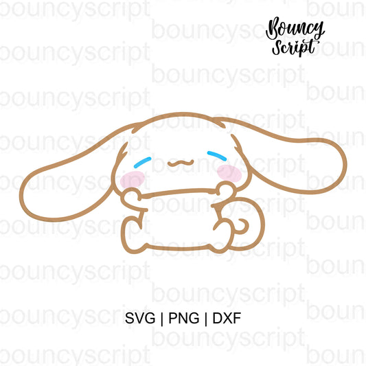 Shy Cinnamoroll SVG, Covering Face SVG, Kawaii Sanrio PNG, Happy Cinnamoroll SVG Cut File