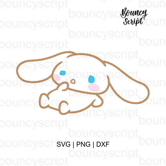 Tired Cinnamoroll SVG, Lazy Cinnamoroll PNG, Kawaii Sanrio SVG, Cute Dog SVG Cut File